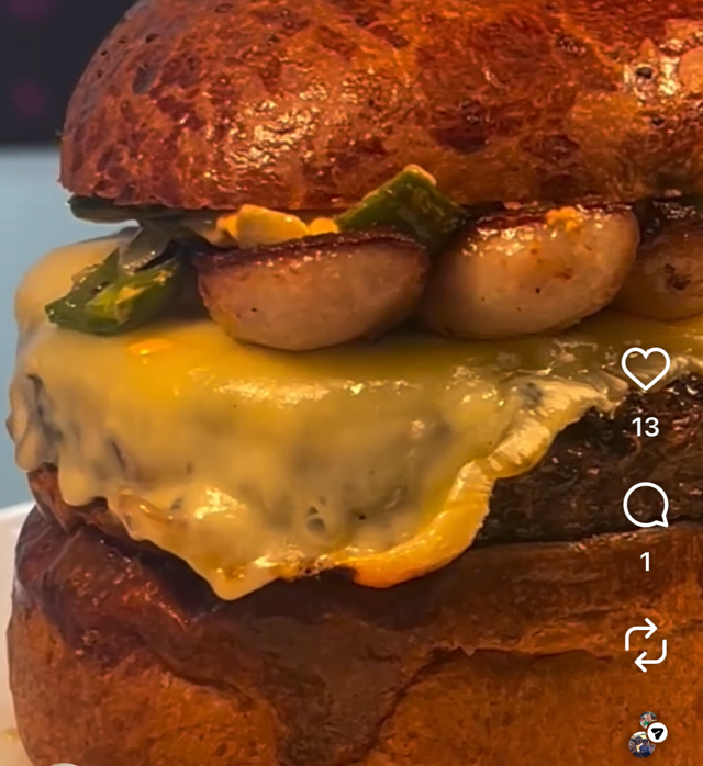 Spicy Bacon Gouda Burger.
